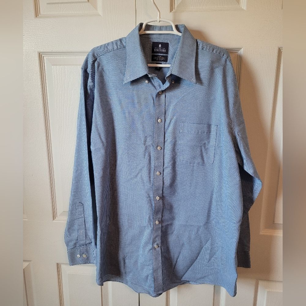 Strafford men's travel wrinkle free long sleeve button‎ up shirt